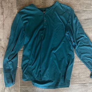 Bonobos Teal Henley Long-Sleeve Shirt